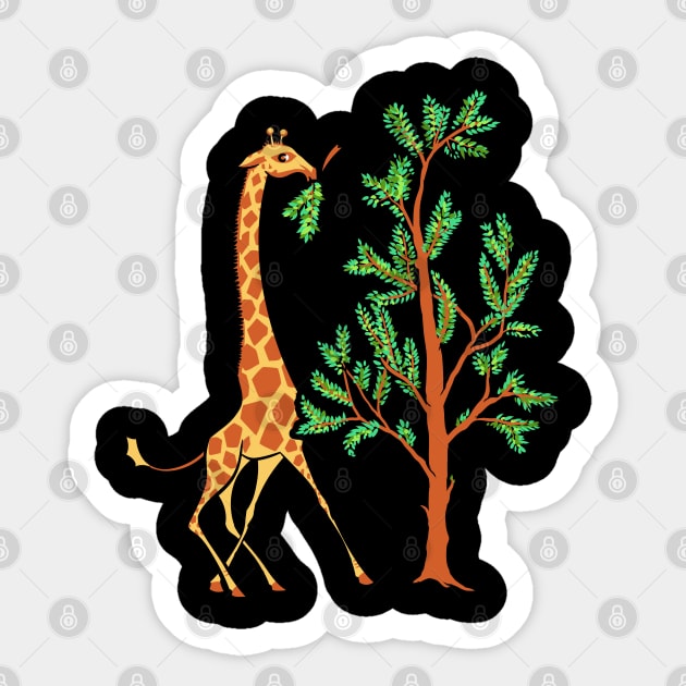 Vintage Giraffe Sticker by Ellador